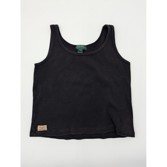 Lauren Ralph Lauren Tops - Lauren‎ Ralph Lauren Petite Ribbed Tank Top Black P M 100 Cotton